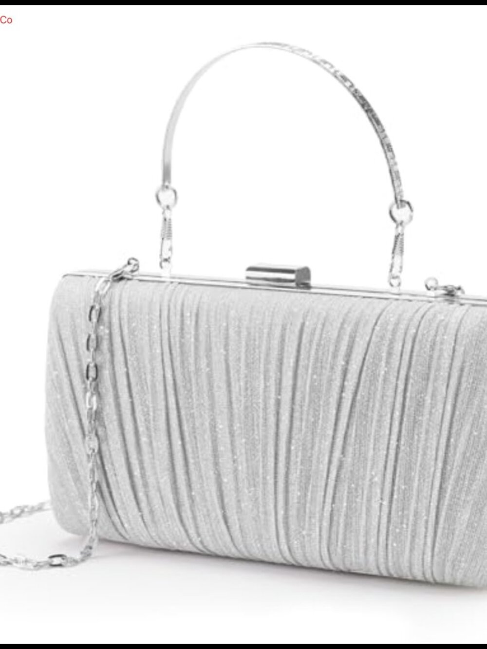 Women's Pleated Evening Clutch with Detachable Chain Strap
